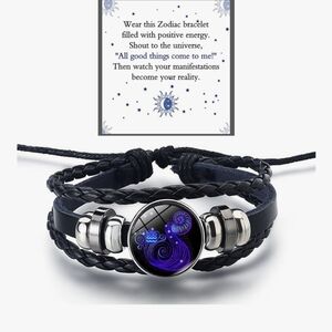 Zodiac Bracelet with Blue and Black Design